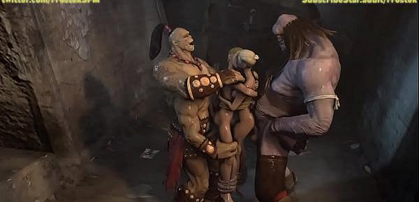  3D Monster Animation Goro and Cyclop fucking Sonya and Cassie Cage